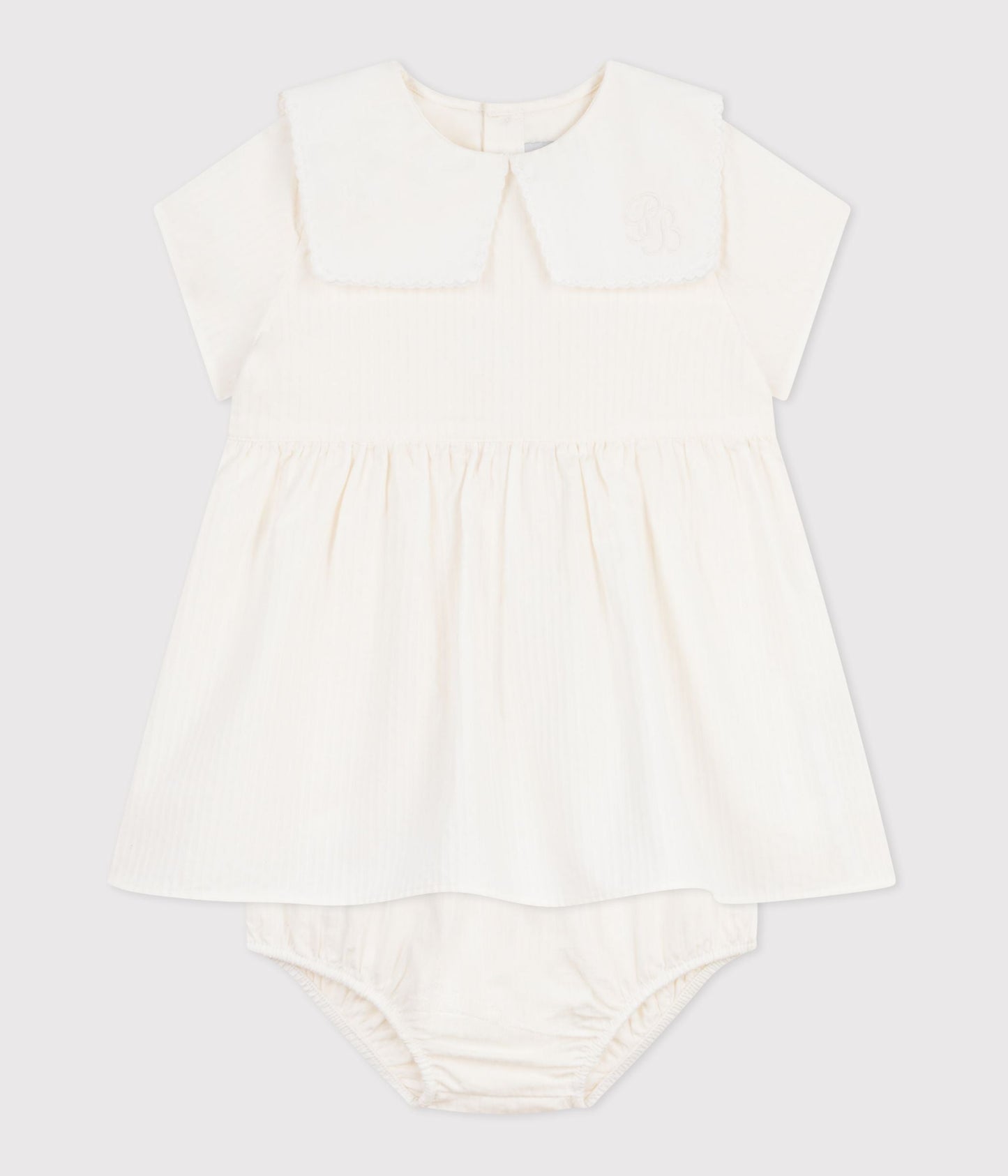 Robe bébé en coton/lin manches courtes et son bloomer – F2
