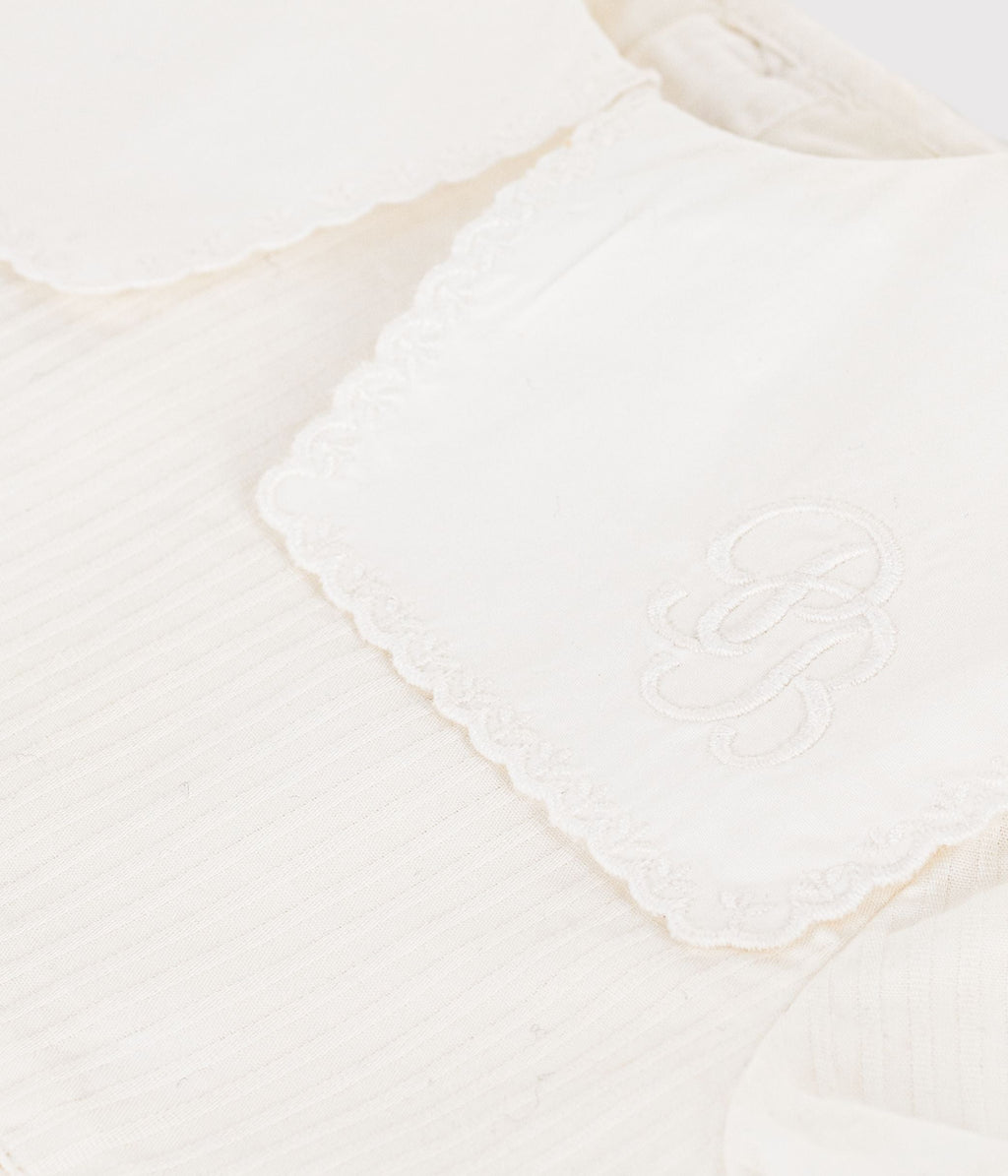 Robe bébé en coton/lin manches courtes et son bloomer – Z1