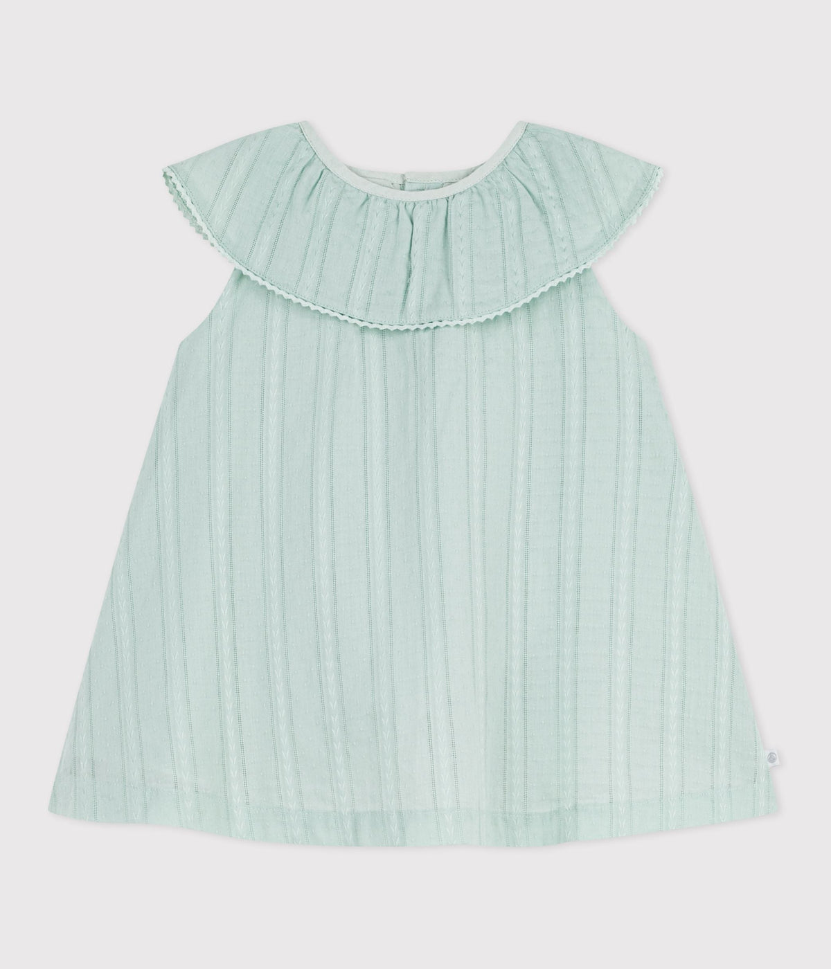 Robe bébé en coton manches courtes, unie avec sa colerette – F1