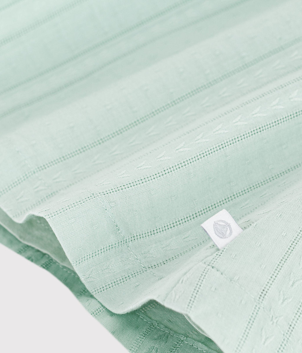 Robe bébé en coton manches courtes, unie avec sa colerette – Z1
