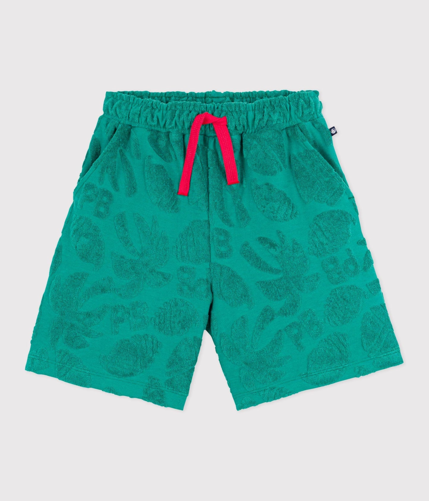 Bermuda short enfant en coton uni imprimé – F1