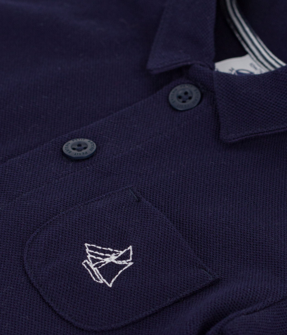 Combinaison courte col polo bébé en coton unie – Z1