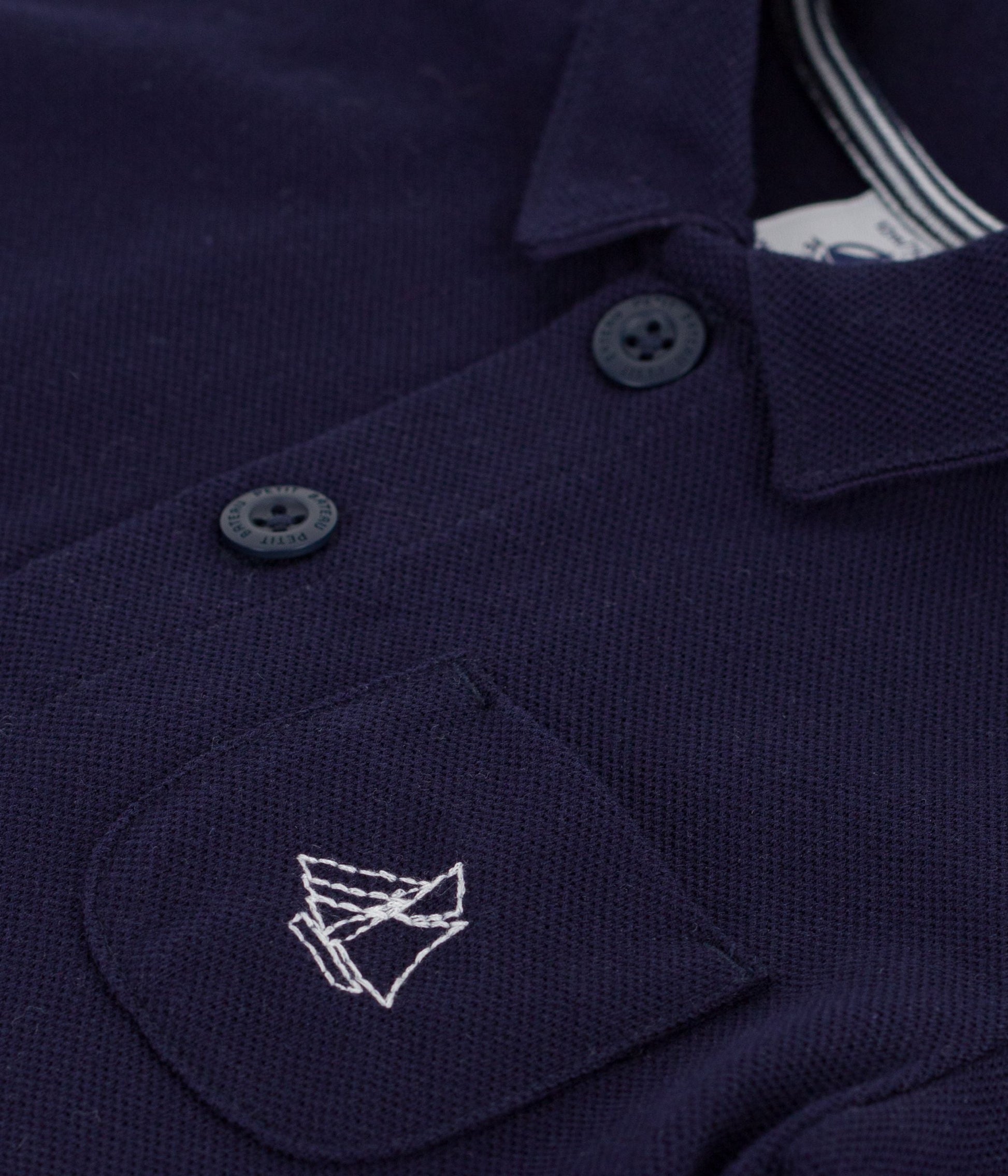 Combinaison courte col polo bébé en coton unie – Z1