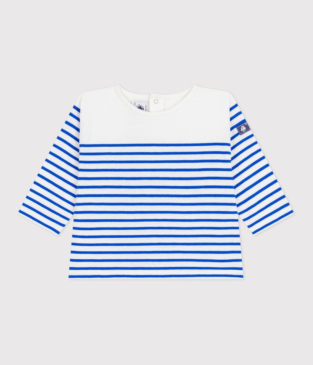 Tee-shirt marinière bébé en coton manches longues – F1