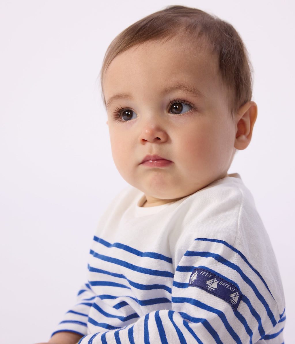 Tee-shirt marinière bébé en coton manches longues – J2