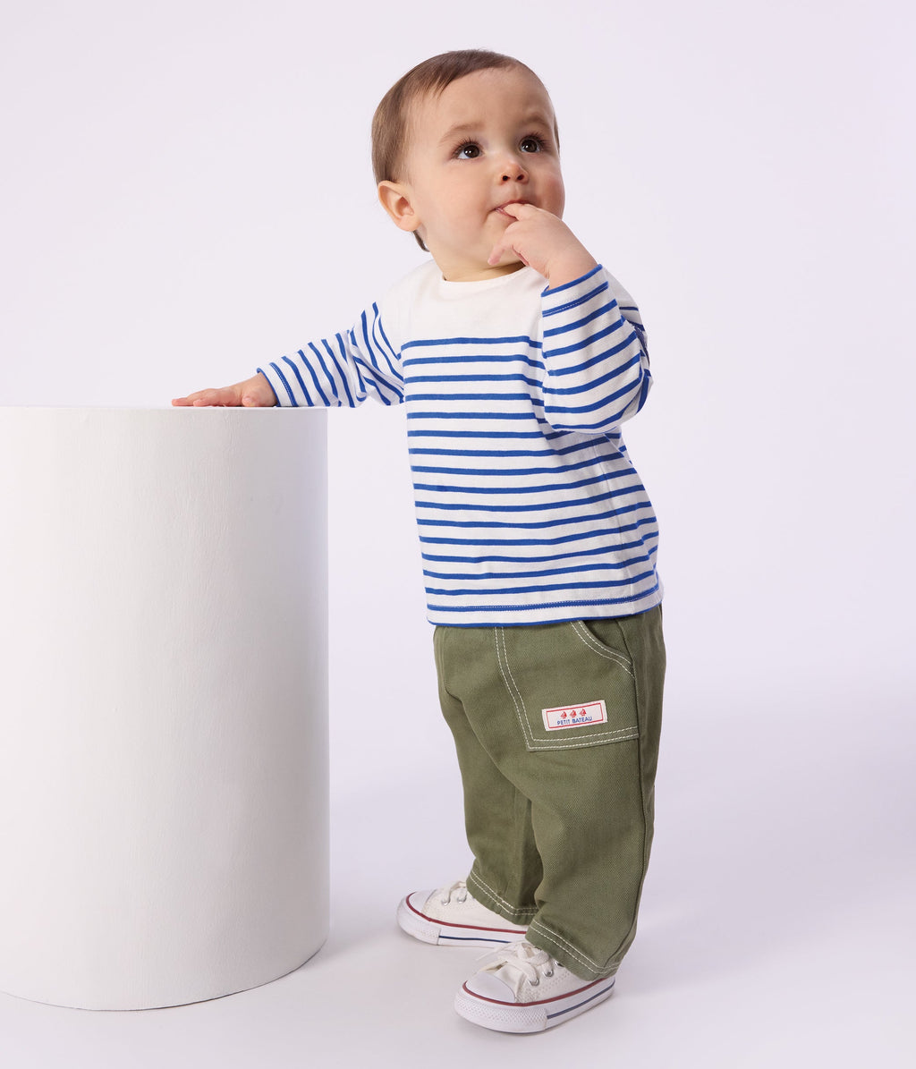 Tee-shirt marinière bébé en coton manches longues – J3