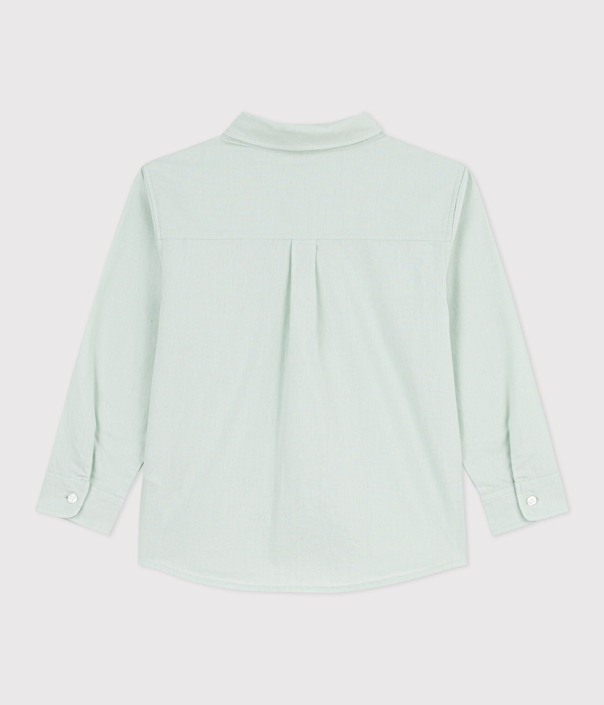 Chemise enfant en coton à manches longues unie – D1
