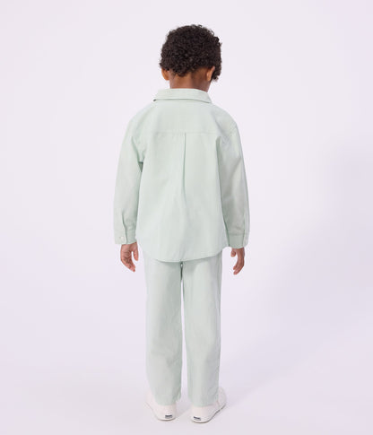 Chemise enfant en coton à manches longues unie – J2