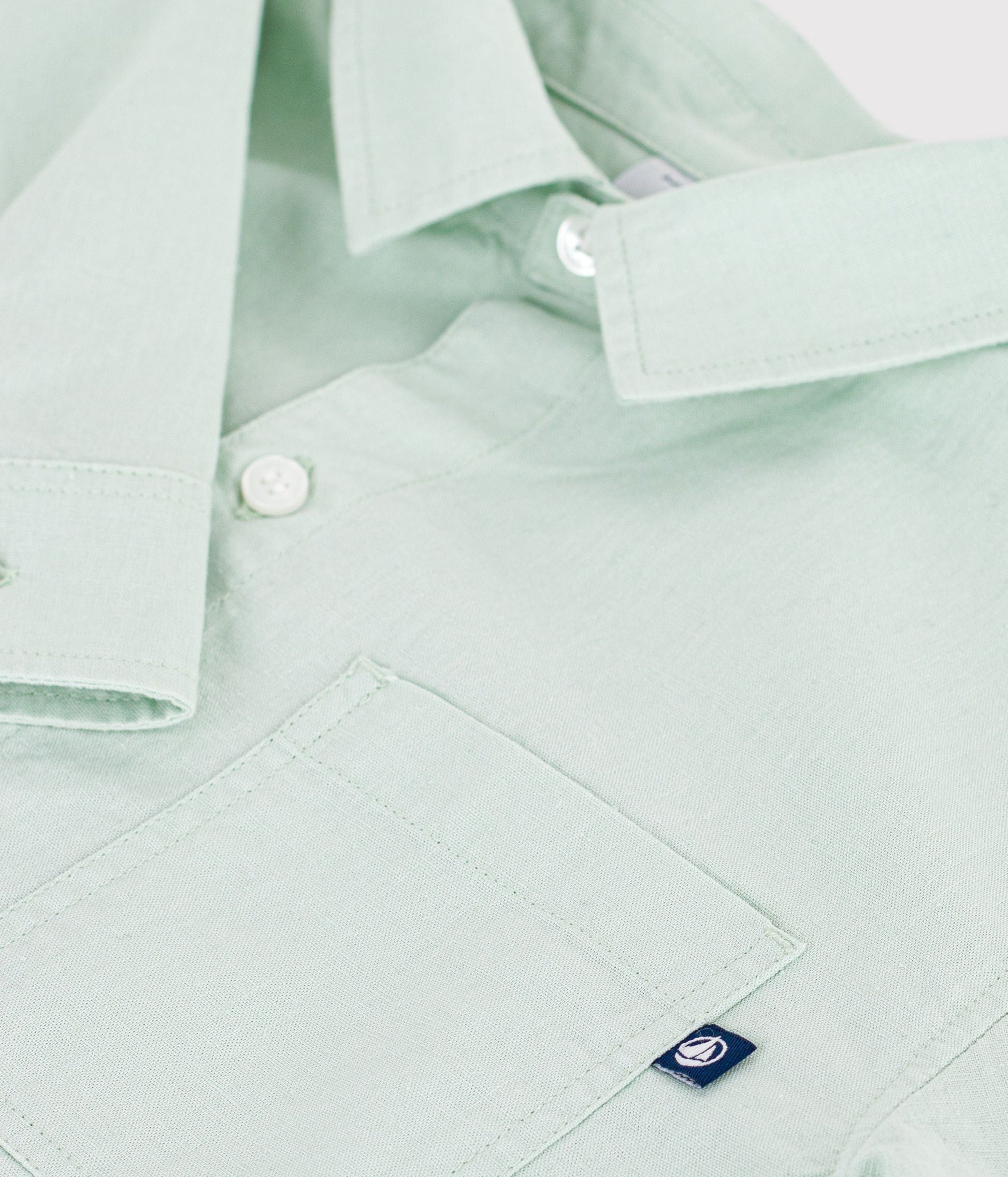 Chemise enfant en coton à manches longues unie – Z1