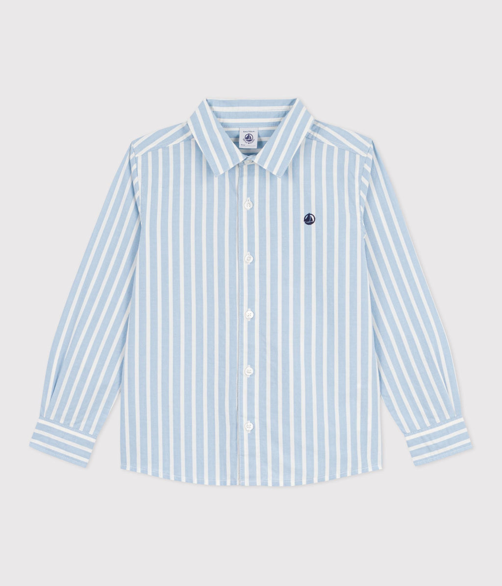 Chemise enfant en coton à manches longues à rayures – F1