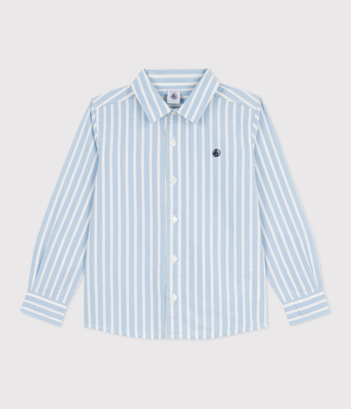 Chemise enfant en coton à manches longues à rayures – F1
