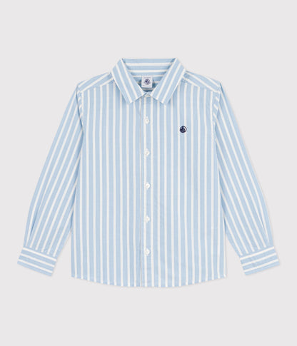 Chemise enfant en coton à manches longues à rayures – F1