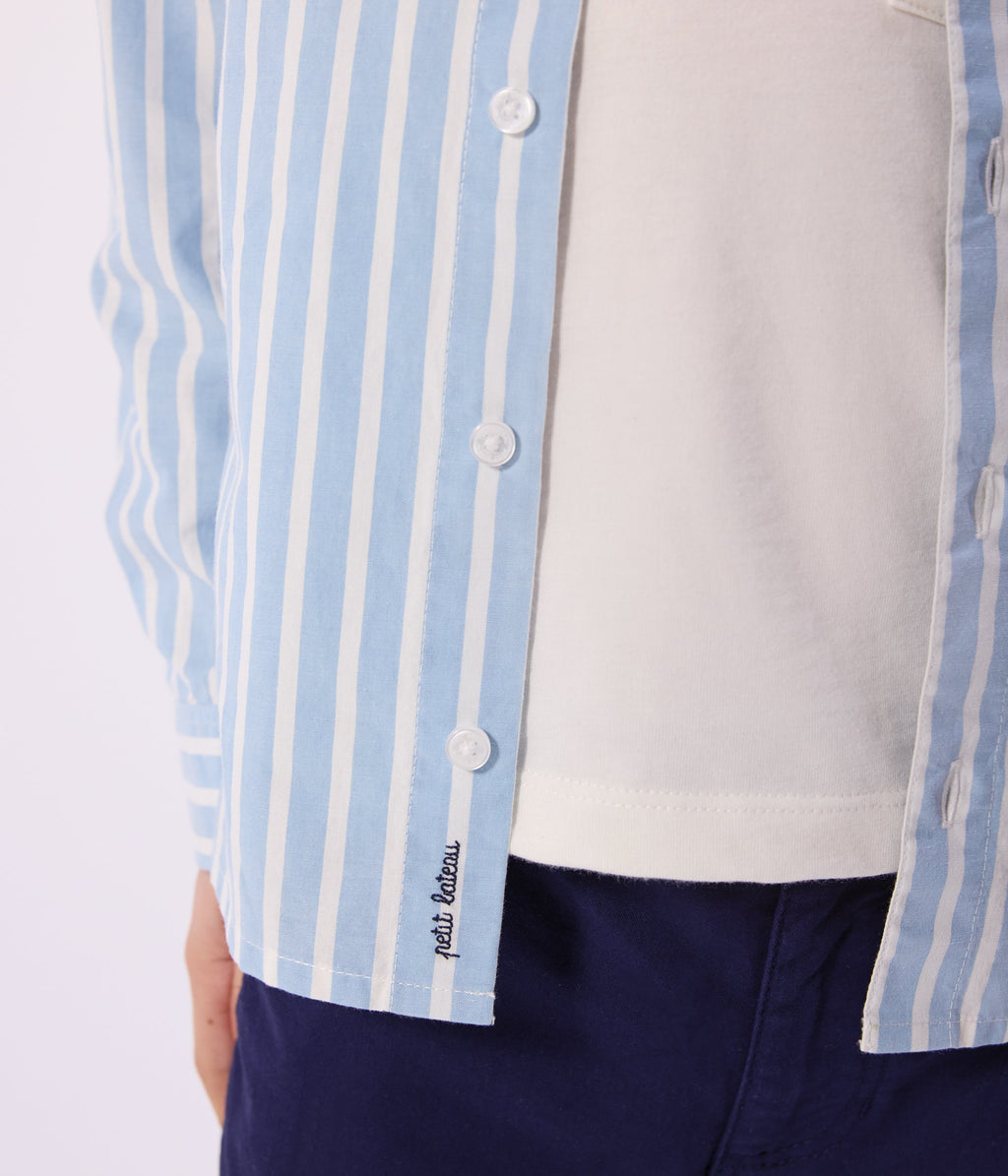Chemise enfant en coton à manches longues à rayures – J2