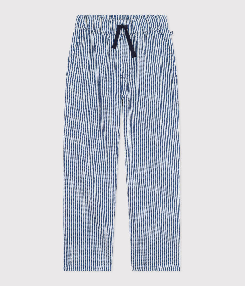 Pantalon enfant en coton à rayures – F1
