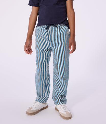 Pantalon enfant en coton à rayures – J1