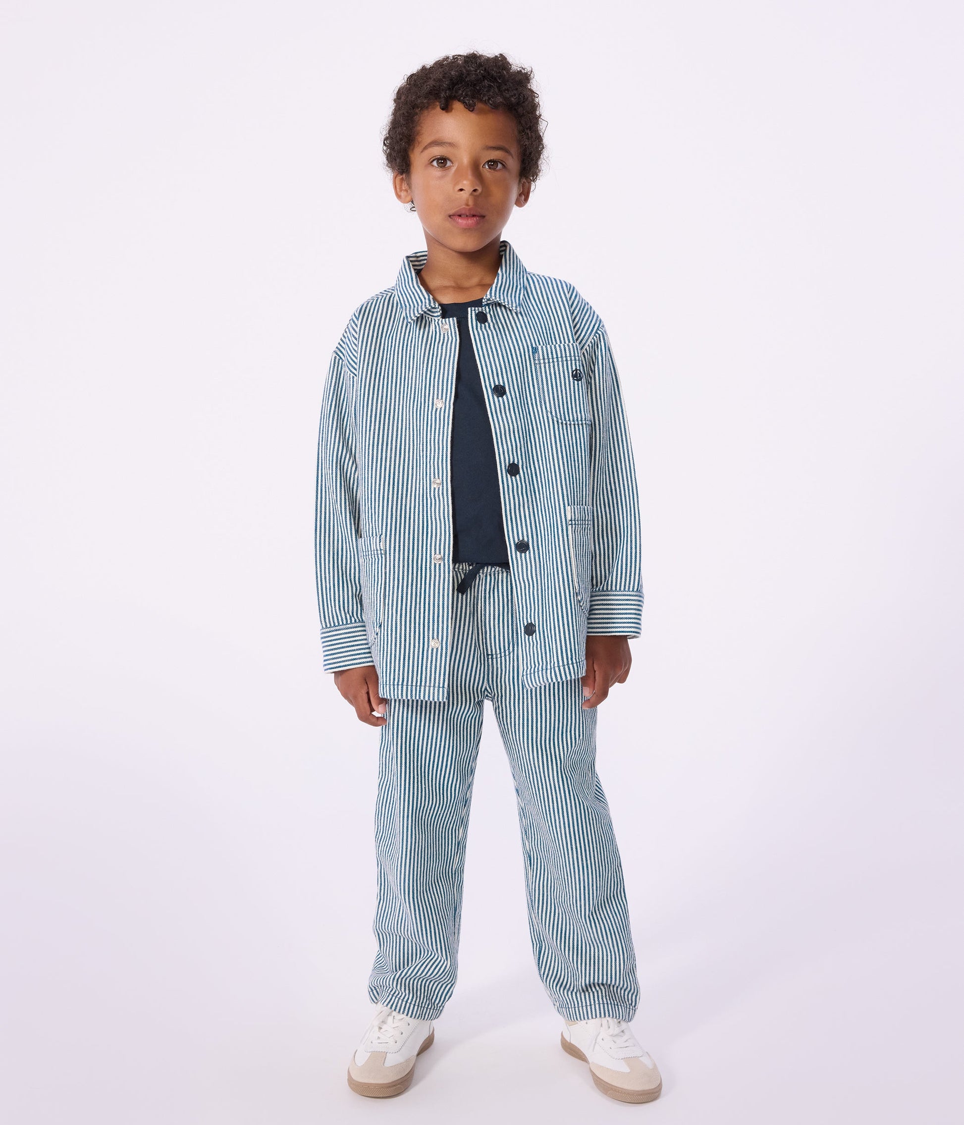 Pantalon enfant en coton à rayures – J2