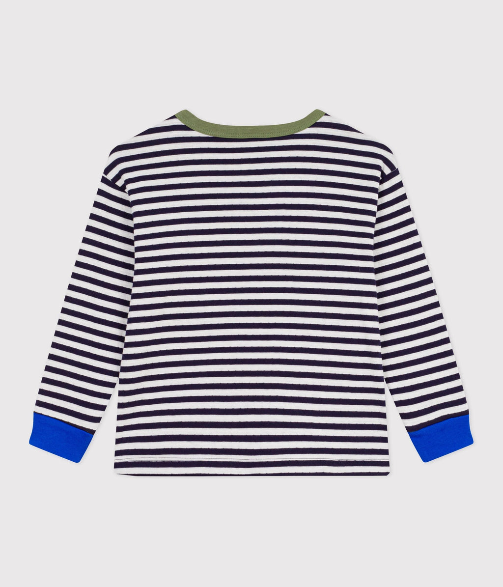 Tee-shirt enfant manches longues en coton à rayures – D1