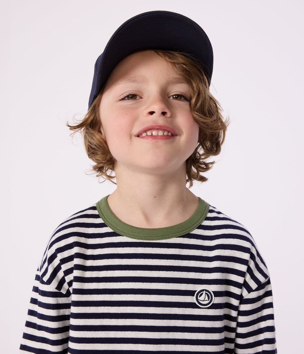 Tee-shirt enfant manches longues en coton à rayures – J2