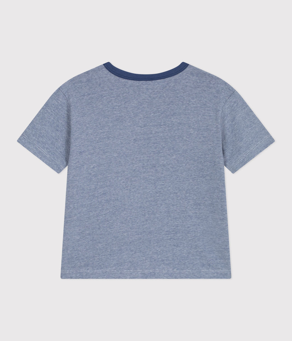 Tee-shirt enfant manches courtes en coton à rayures – D1