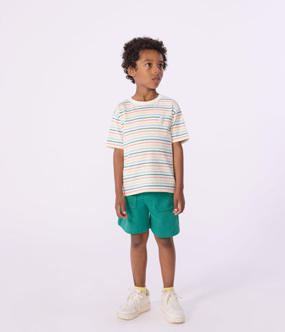 Tee-shirt enfant manches courtes en coton à rayures – J1