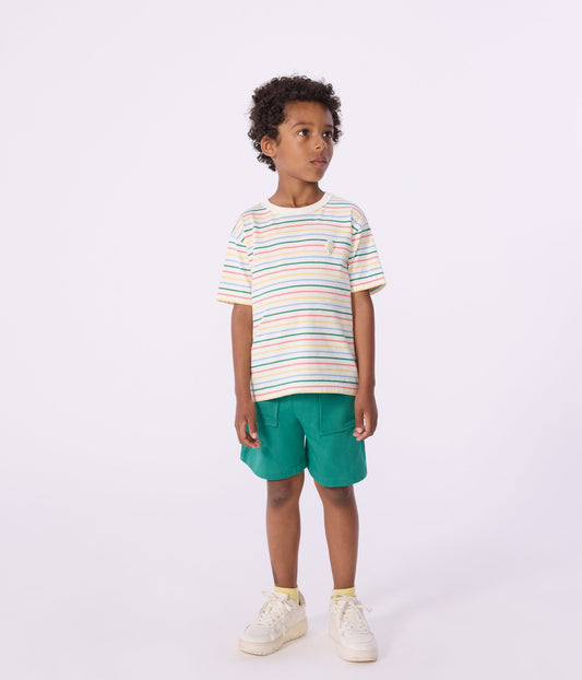 Tee-shirt enfant manches courtes en coton à rayures – J1