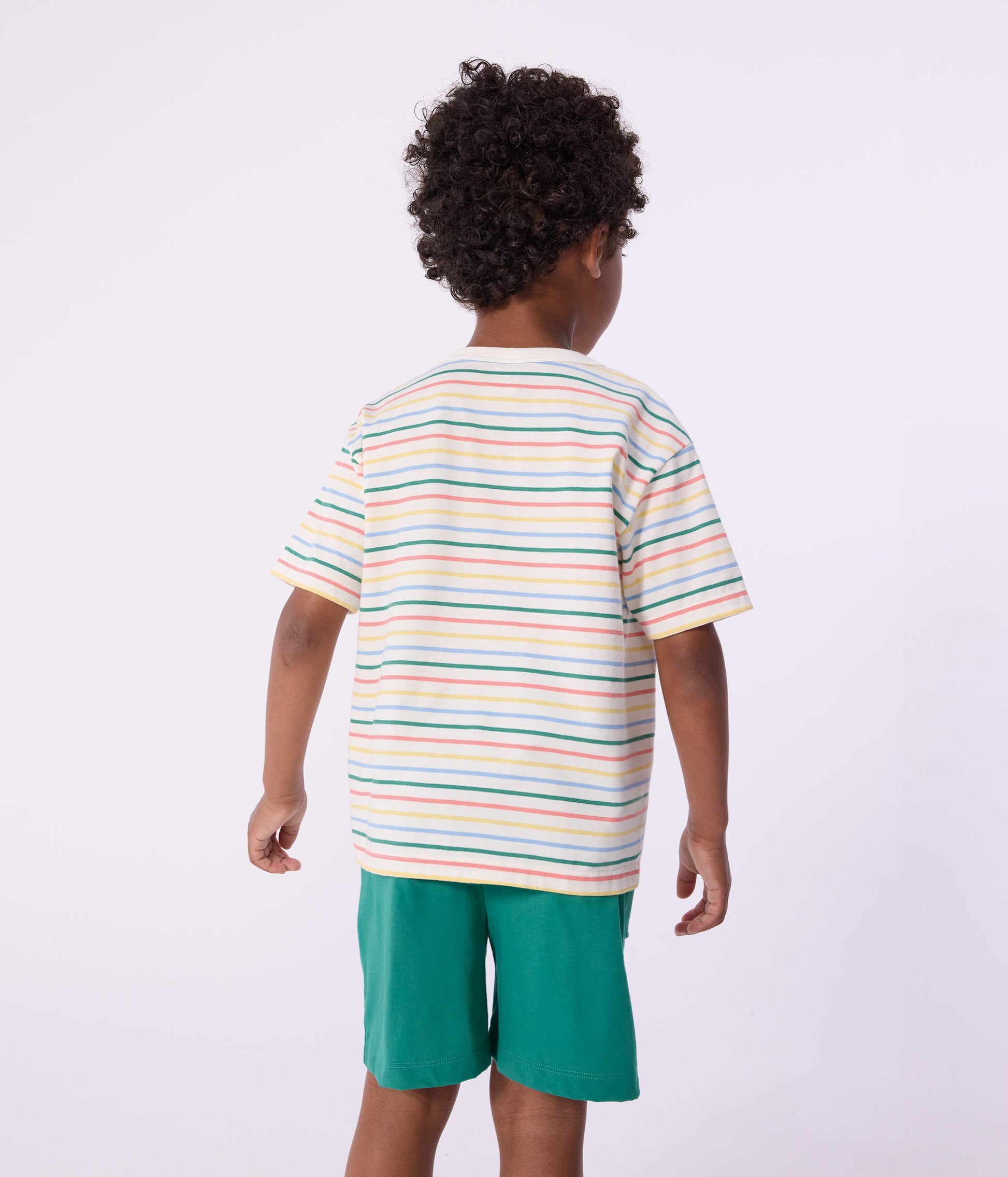 Tee-shirt enfant manches courtes en coton à rayures – J2
