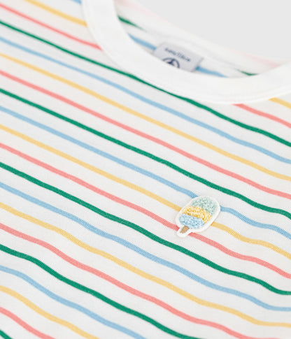 Tee-shirt enfant manches courtes en coton à rayures – Z1