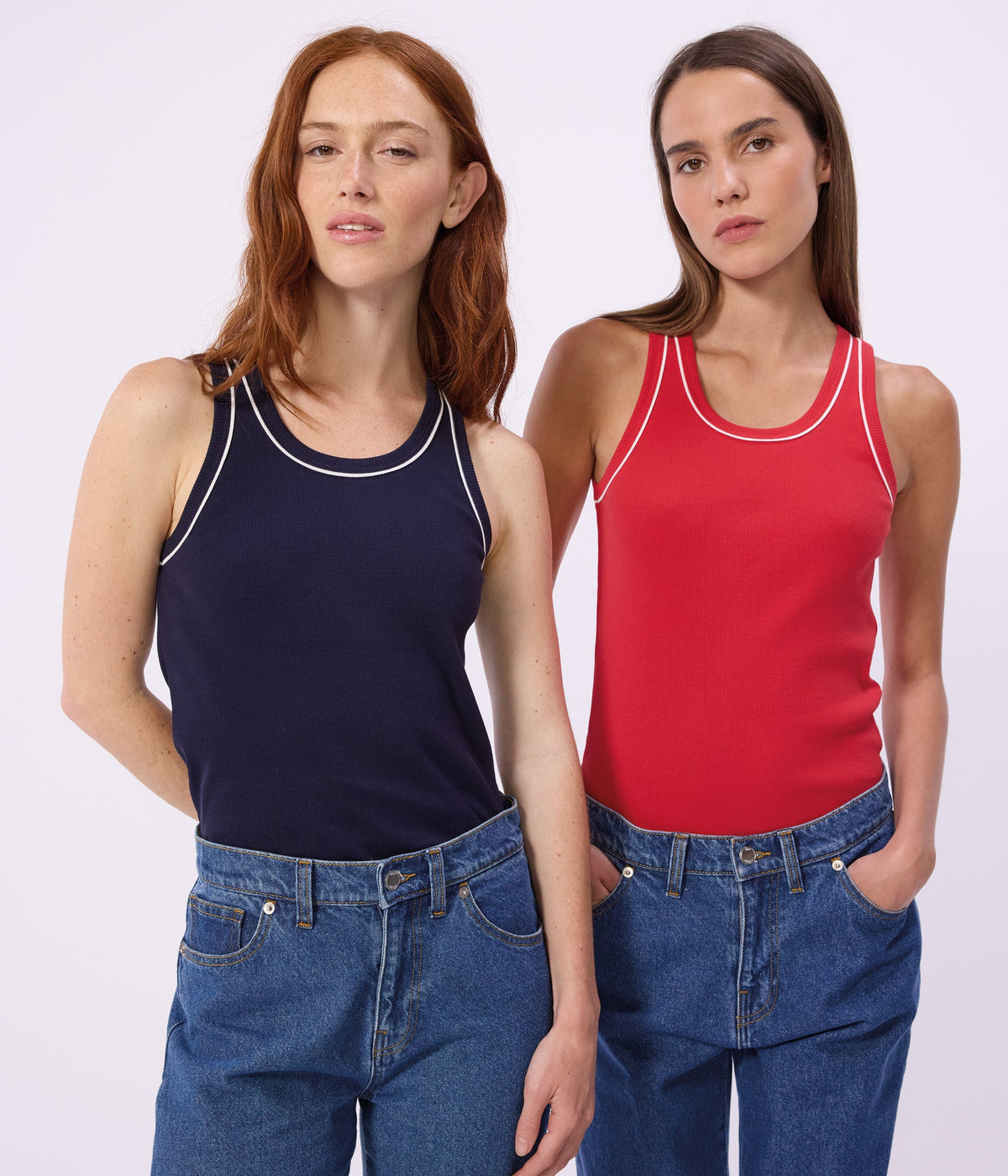 Débardeur femme en coton uni – J1