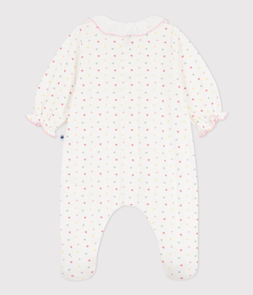Pyjama bébé en tubique à col fleuri – D1