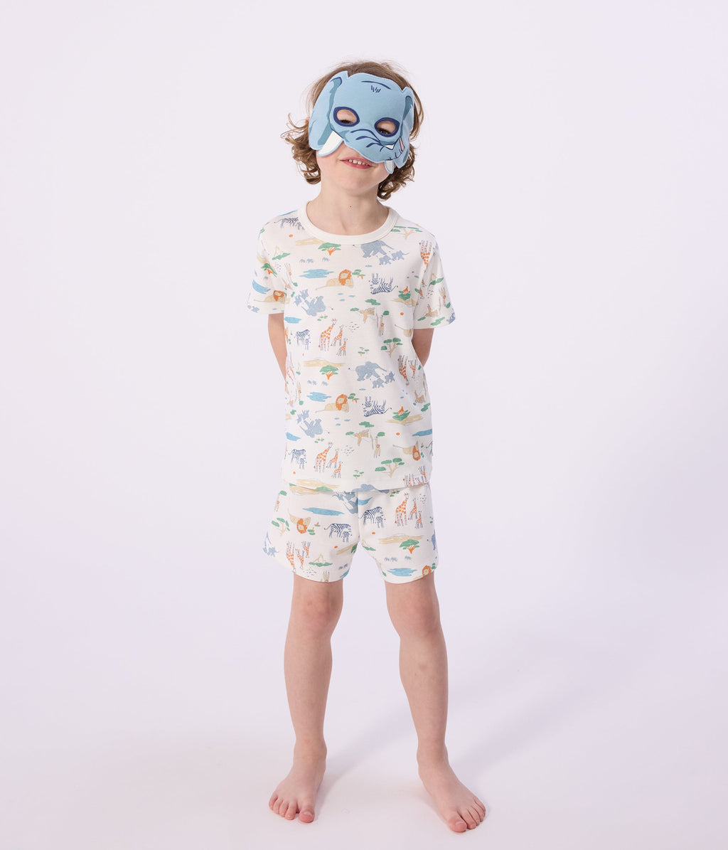 Pyjama short déguisement enfant en coton imprimé savane – J3