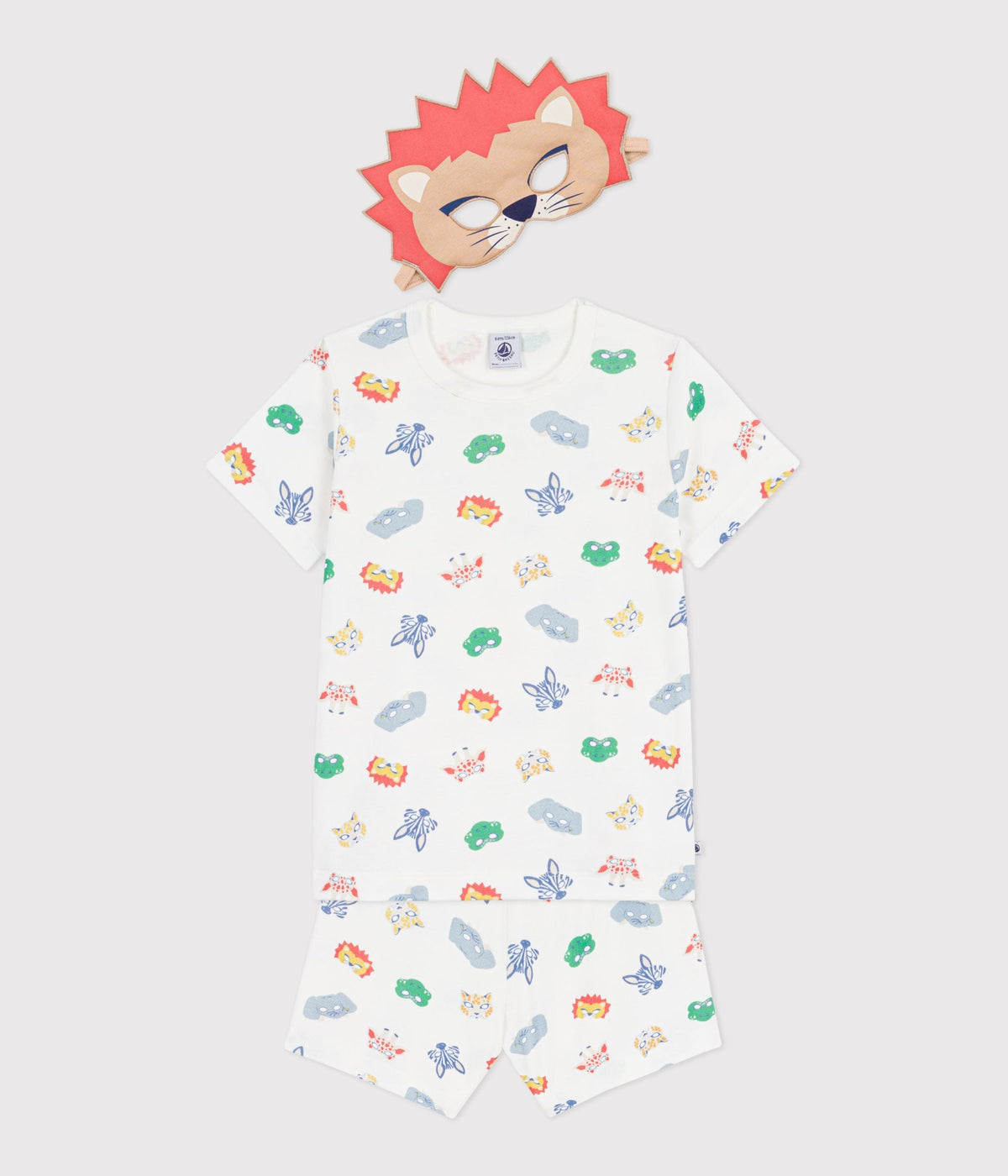 Pyjama short déguisement enfant en coton imprimé masques – F2