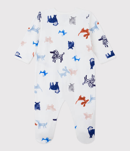 Pyjama bébé en molleton gratté imprimé chien – D1