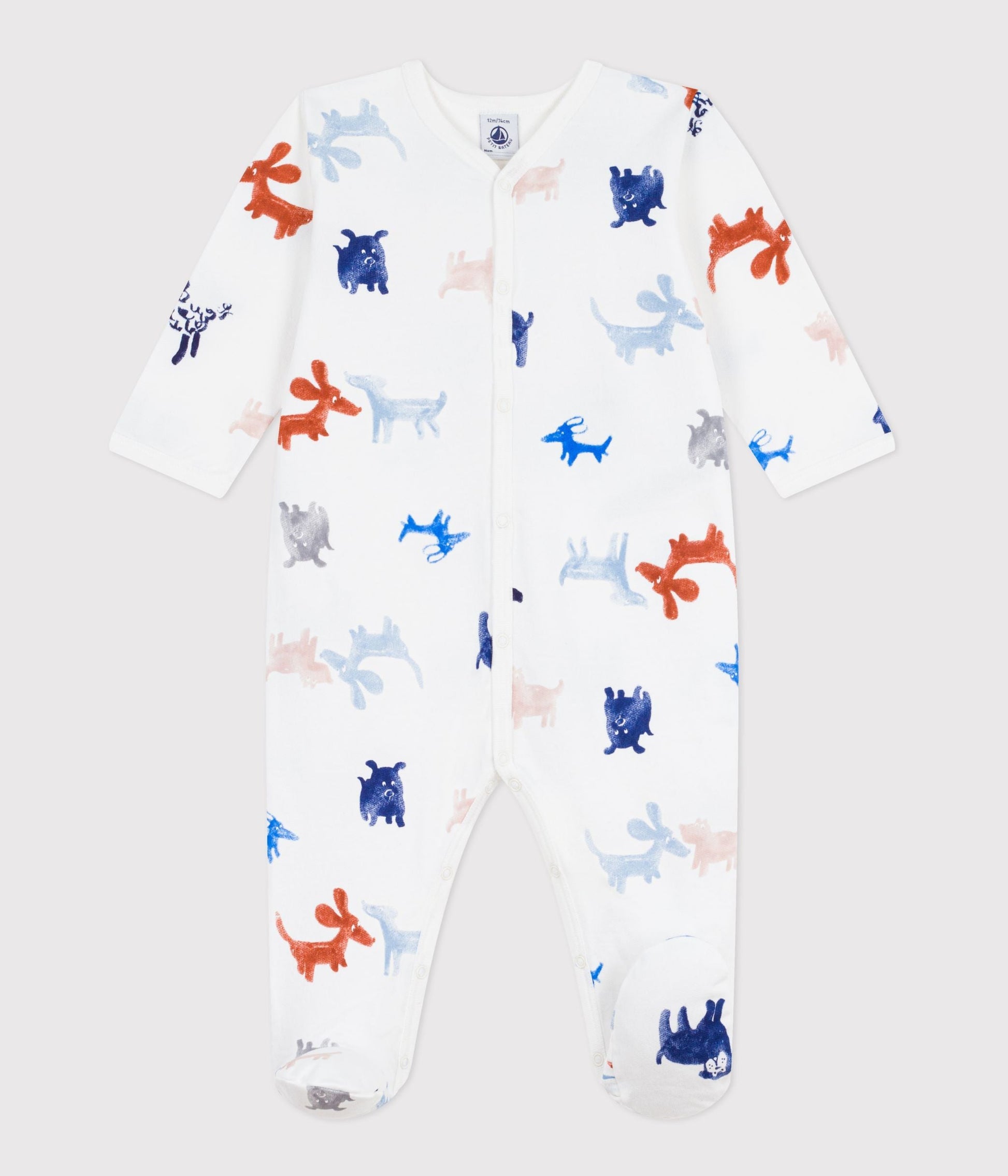 Pyjama bébé en molleton gratté imprimé chien – F1