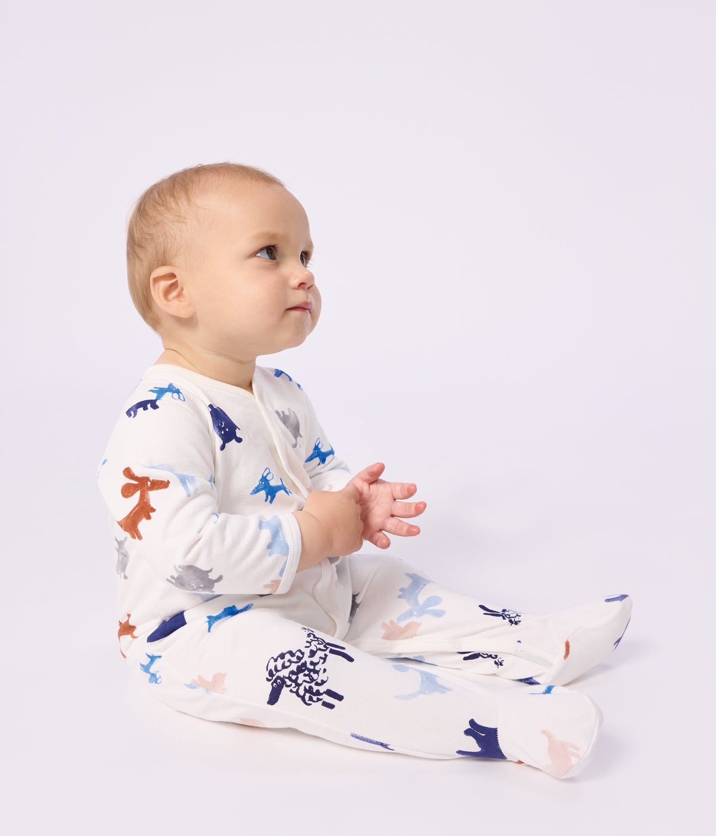 Pyjama bébé en molleton gratté imprimé chien – J1