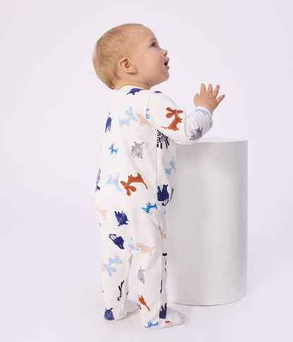 Pyjama bébé en molleton gratté imprimé chien – J2