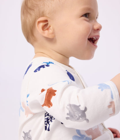 Pyjama bébé en molleton gratté imprimé chien – J3