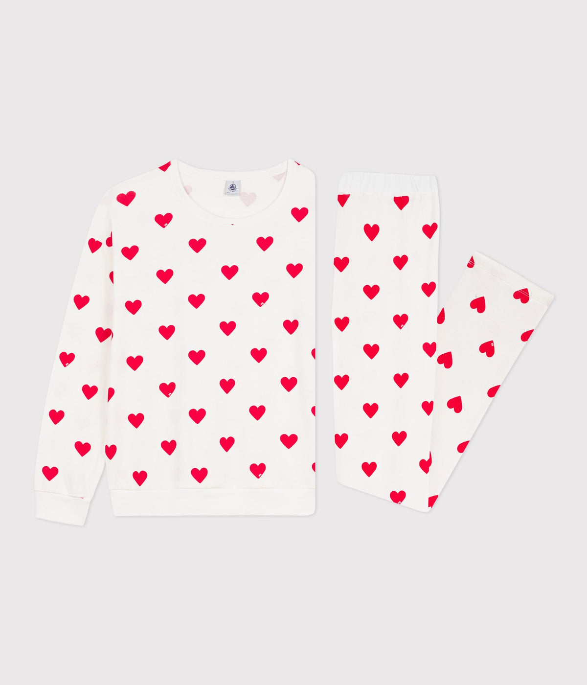 Pyjama femme en coton imprimé cœurs