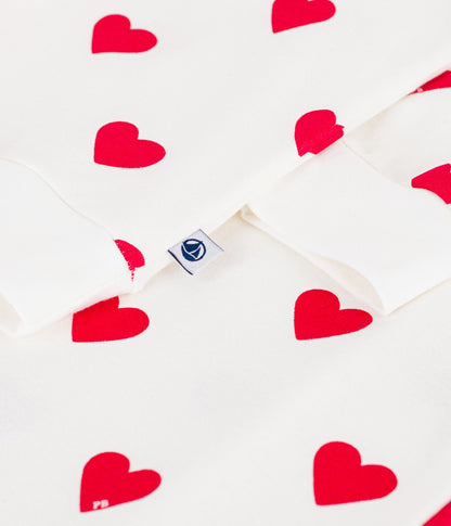 Pyjama femme en coton imprimé cœurs