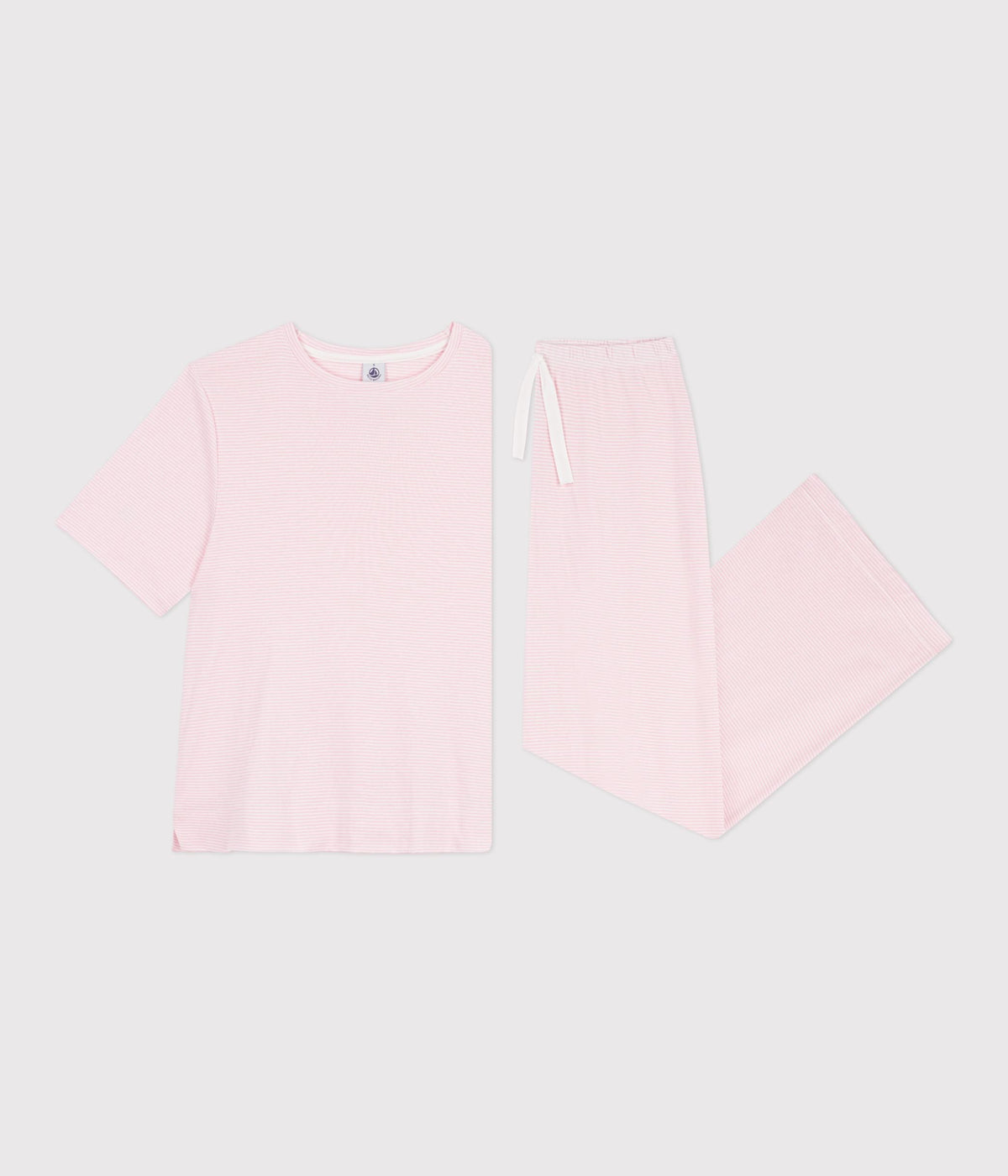 Pyjama femme en coton jambes larges à rayures – F2