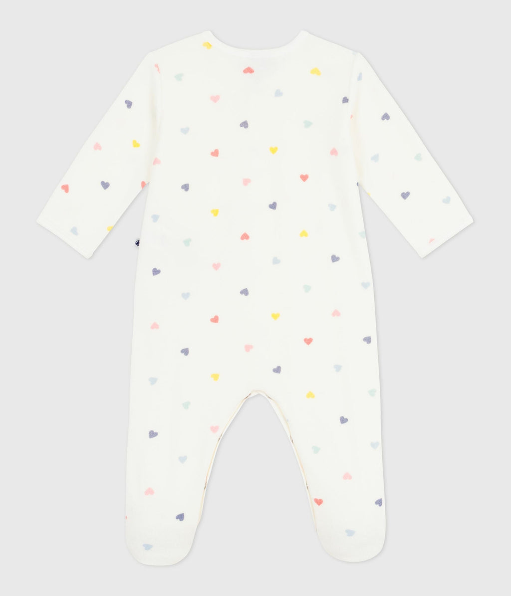 Pyjama bébé en velours imprimé cœurs – D1