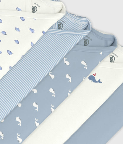 Lot de bodies croisés manches longues en coton imprimé bébé – Z1