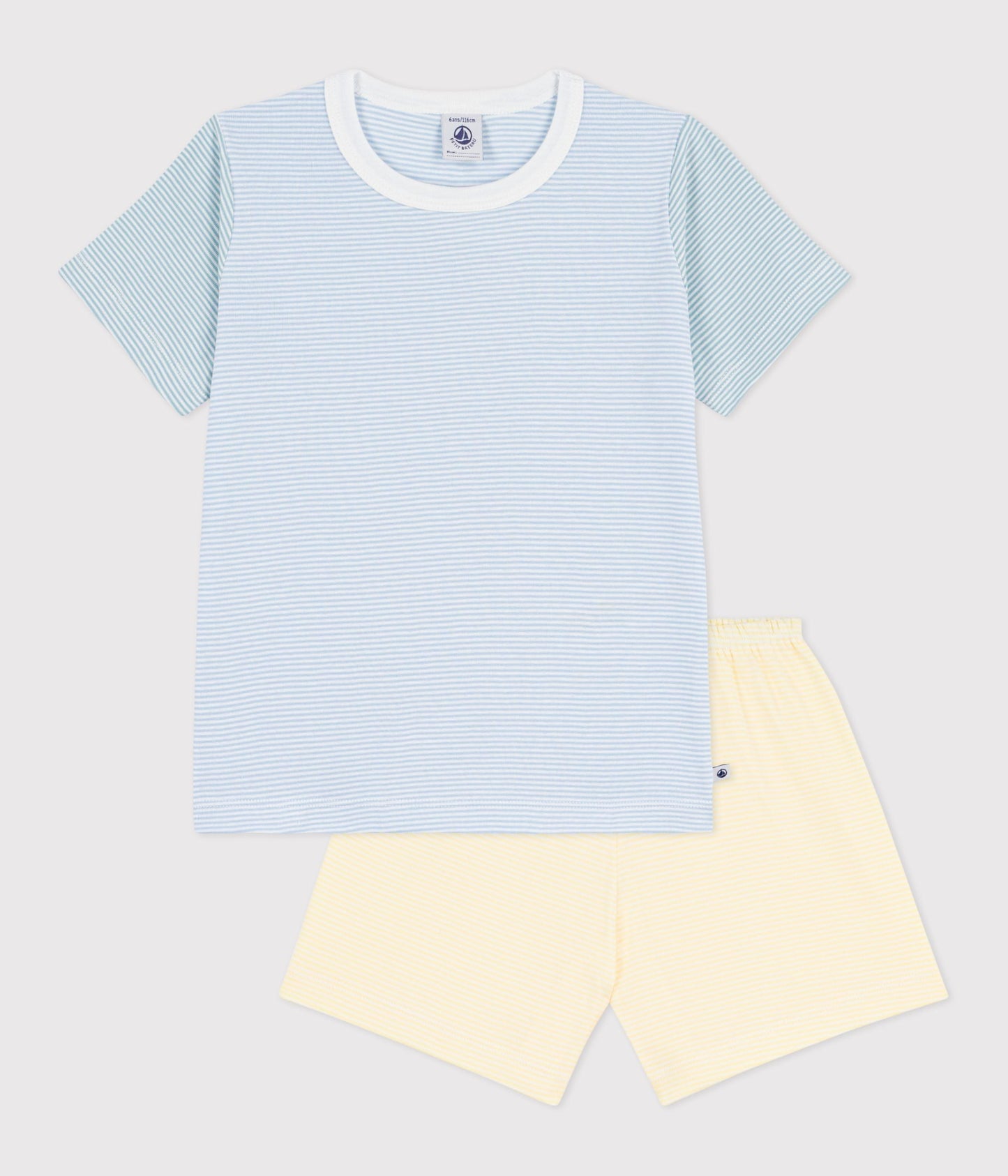 Pyjama short enfant en coton à rayures – F1