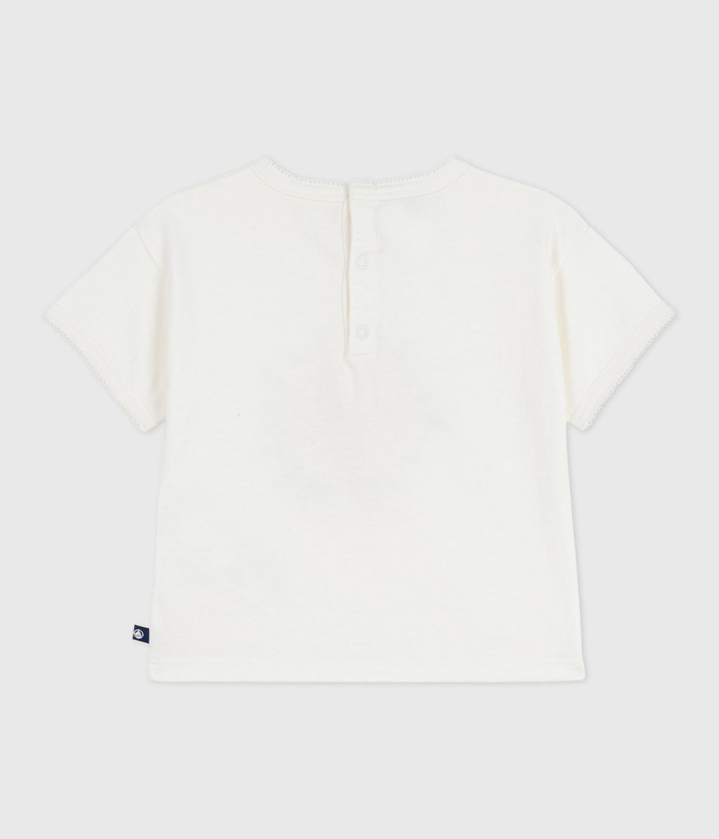 Tee-shirt bébé en coton à manches courtes, motif fleur – D1
