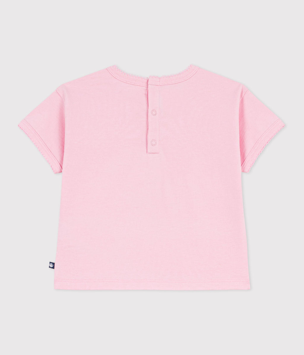 Tee-shirt bébé en coton à manches courtes, motif fleur – D1