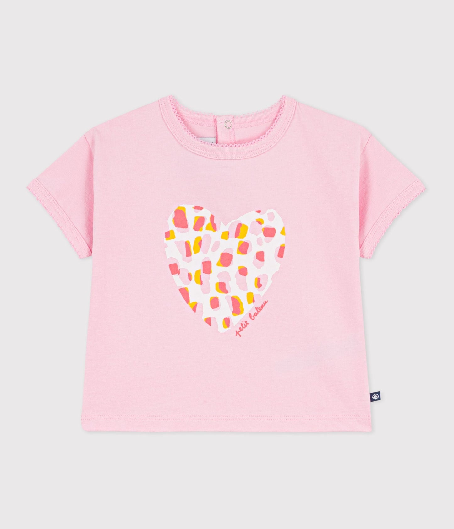 Tee-shirt bébé en coton à manches courtes, motif fleur – F1