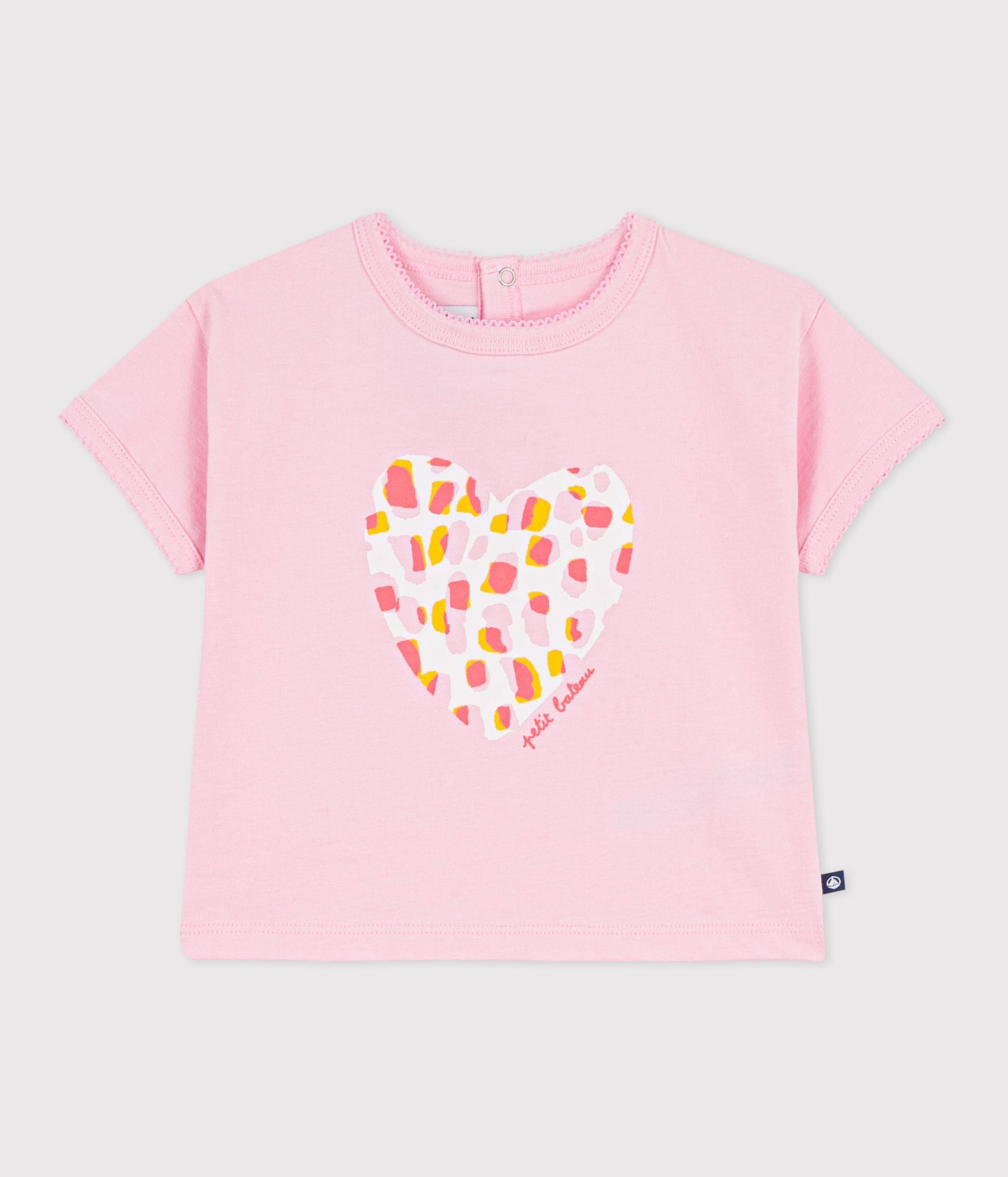 Tee-shirt bébé en coton à manches courtes, motif fleur – F1
