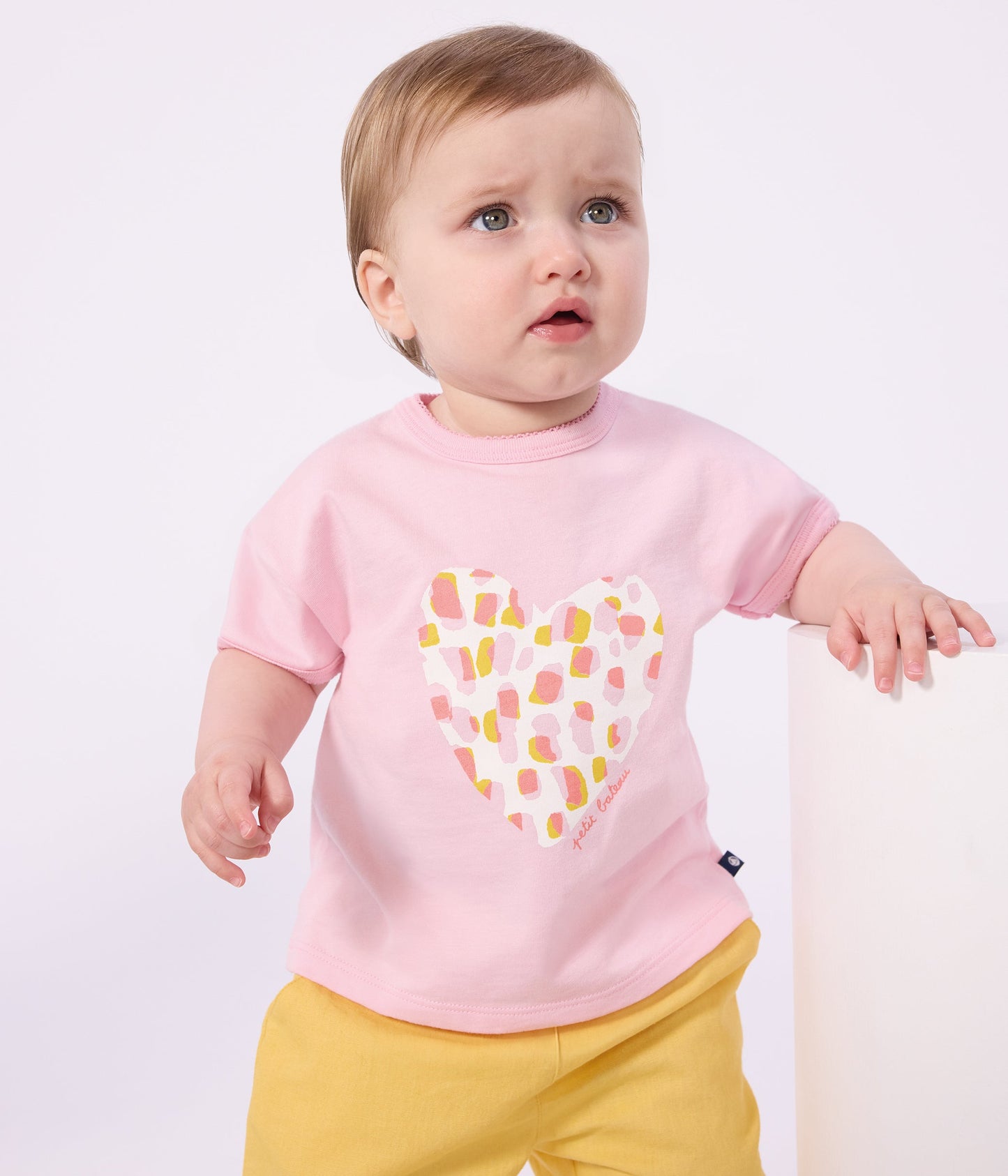 Tee-shirt bébé en coton à manches courtes, motif fleur – J1