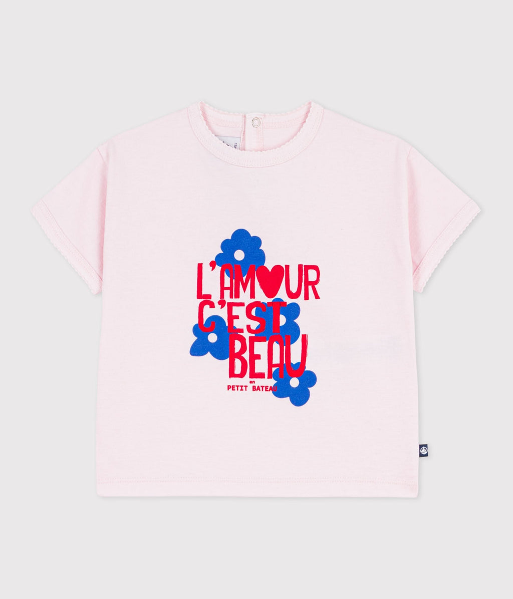 Tee-shirt bébé en coton à manches courtes à motif – F1