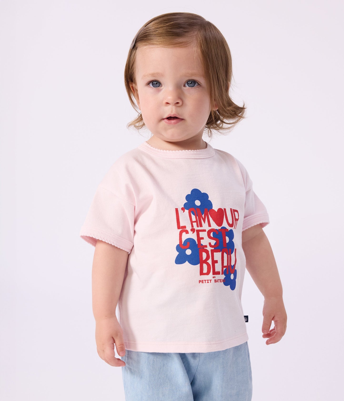 Tee-shirt bébé en coton à manches courtes à motif – J1