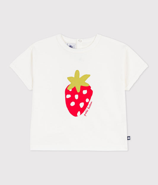 Tee-shirt bébé en coton à manches courtes à motif – F1